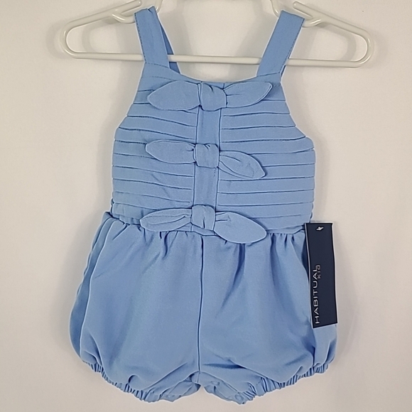 NEW Habitual Kids Baby Girl Periwinkle Blue Shorts Romper Sz 12 Months MSRP $42 - Picture 1 of 6